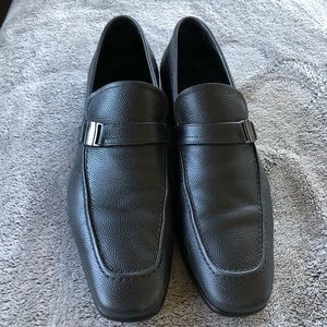 Ferragamo side buckle slip on shoes